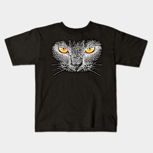 Black Cat Face Kids T-Shirt